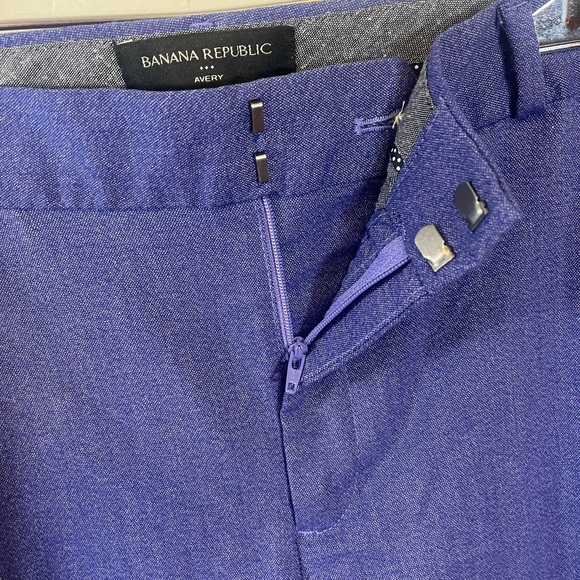 Banana Republic Purple Blue Avery Mid-Rise Straight Ankle‎ Pants Size 12 - Picture 3 of 7